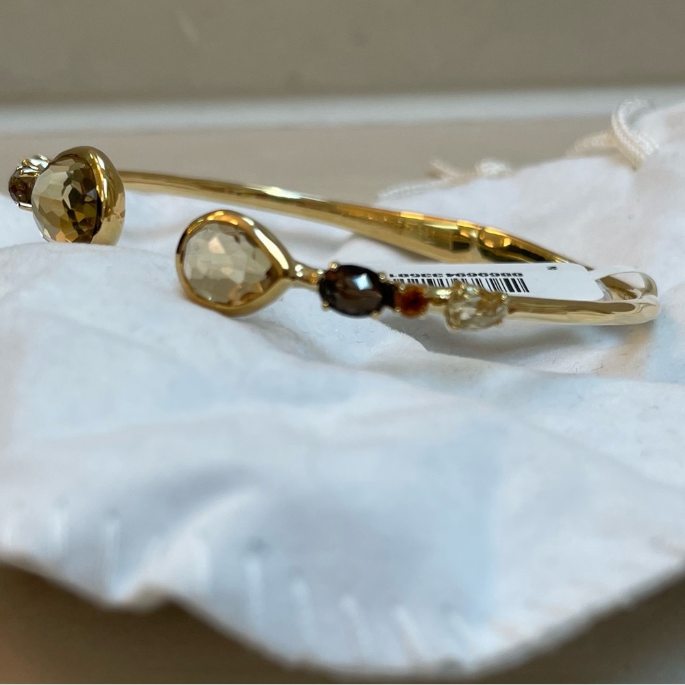 NWT Ippolita Rock Candy Citrine Smoky Quartz 18K Yellow Gold Bangle Size Small - Picture 3 of 9